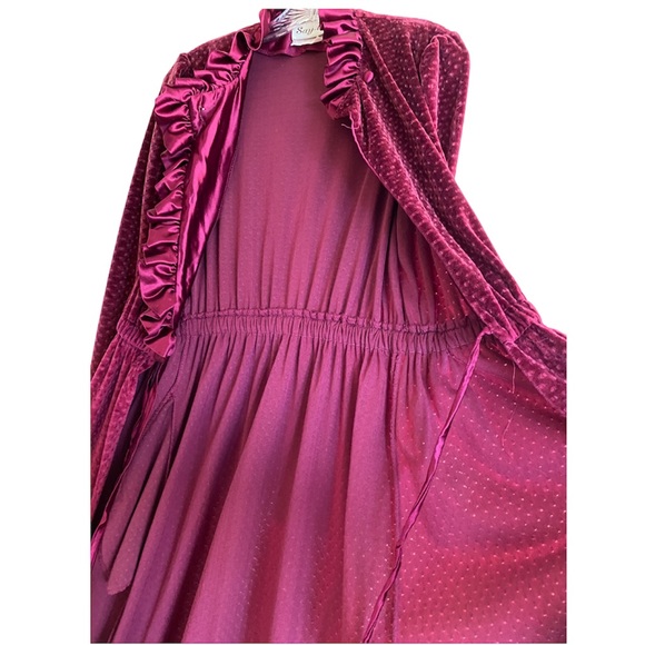 Luxury Robe Velvet Satin Vintage Old Hollywood 1930’s Style Victorian Edwardian - Picture 14 of 16